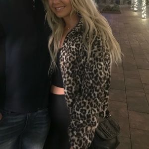 American Eagle leopard teddy jacket